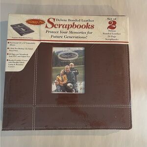 NEW never opened Set of 2 Deluxe Bonded Leather Scrapbooks